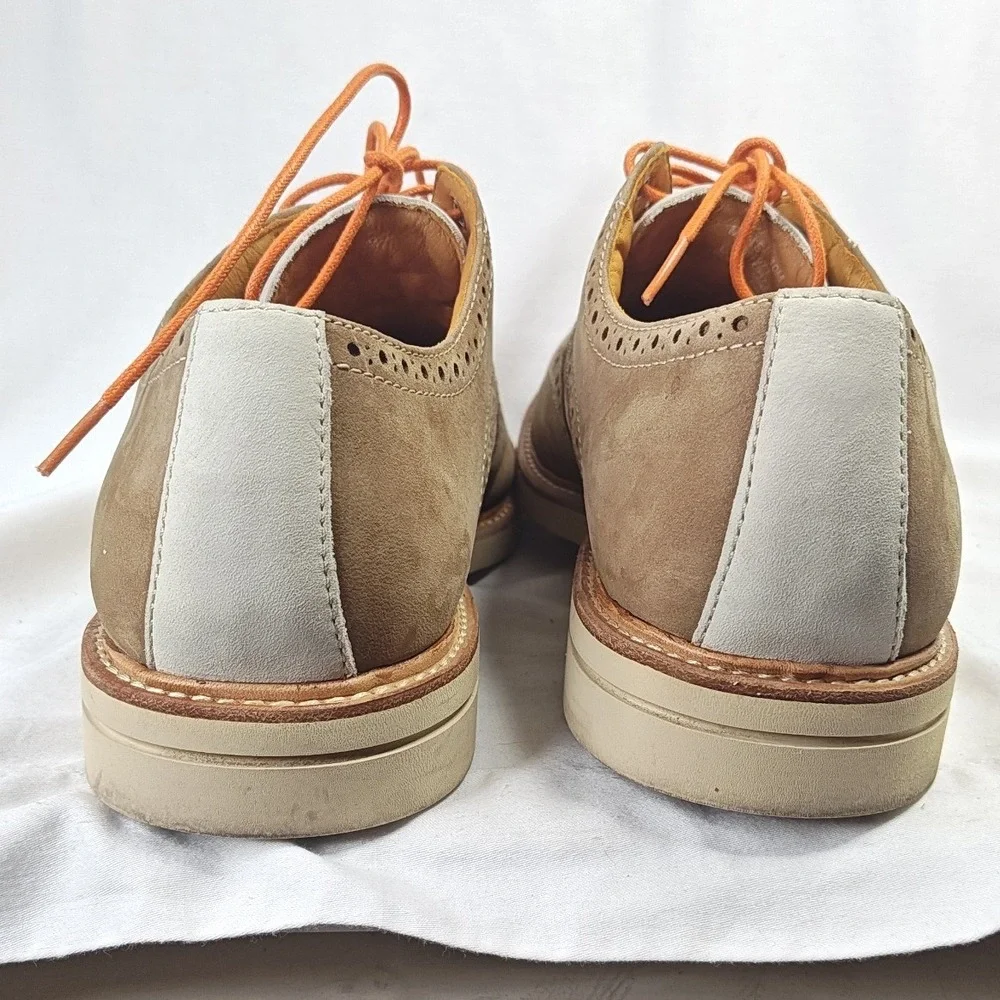 Sperry Top-Sider Gold Cup Wingtip Oxford Tan White Leather Suede Men's 10M